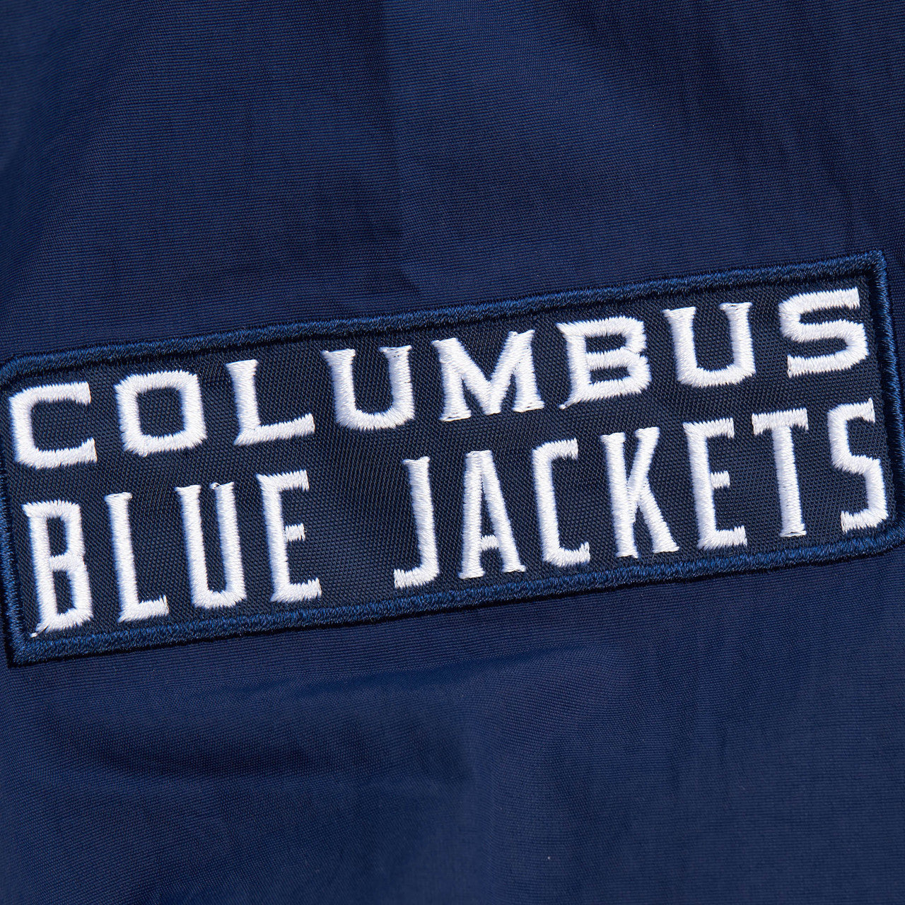 Mitchell & Ness Men's NHL Classic Nylon Pullover Current Logo Blue Jackets Pullovers