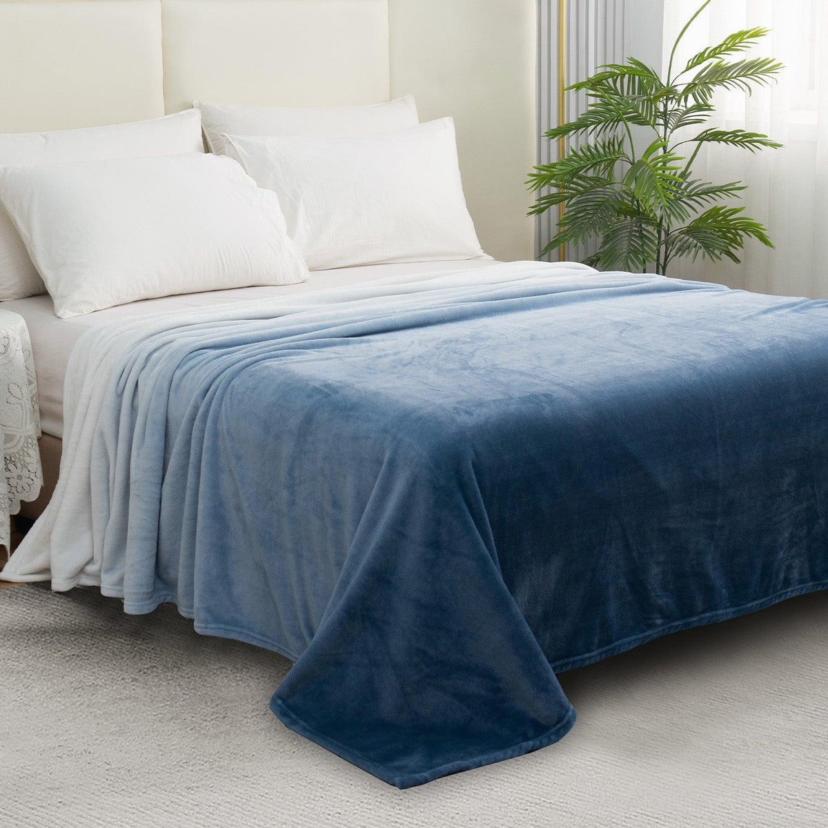 Elegant Comfort Ombre Printed Velour Fleece Blanket - Velvety Feel
