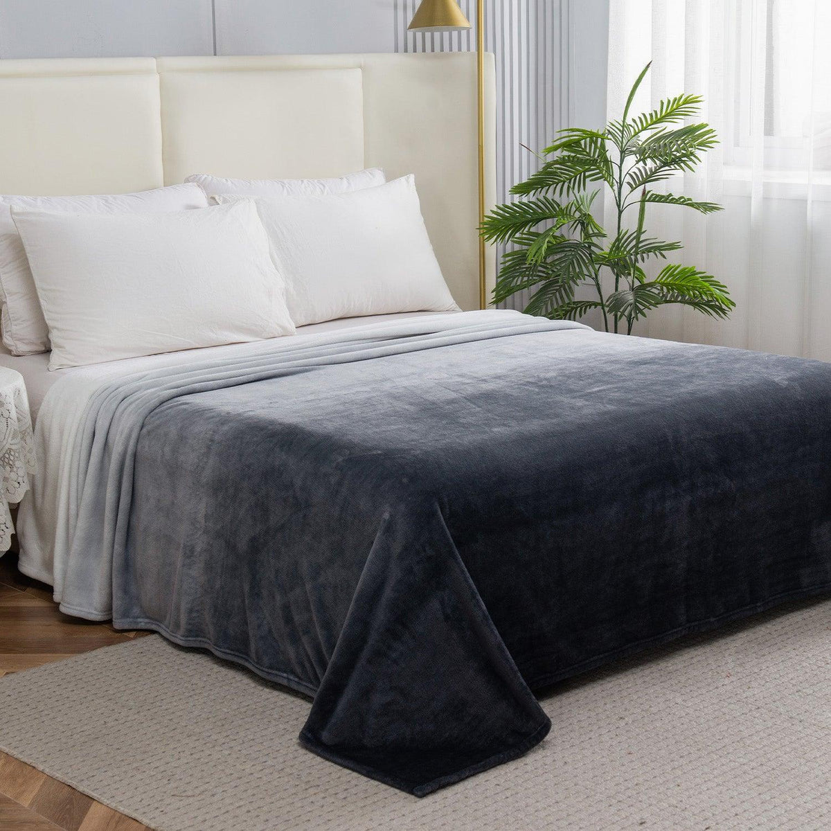 Elegant Comfort Ombre Printed Velour Fleece Blanket - Velvety Feel