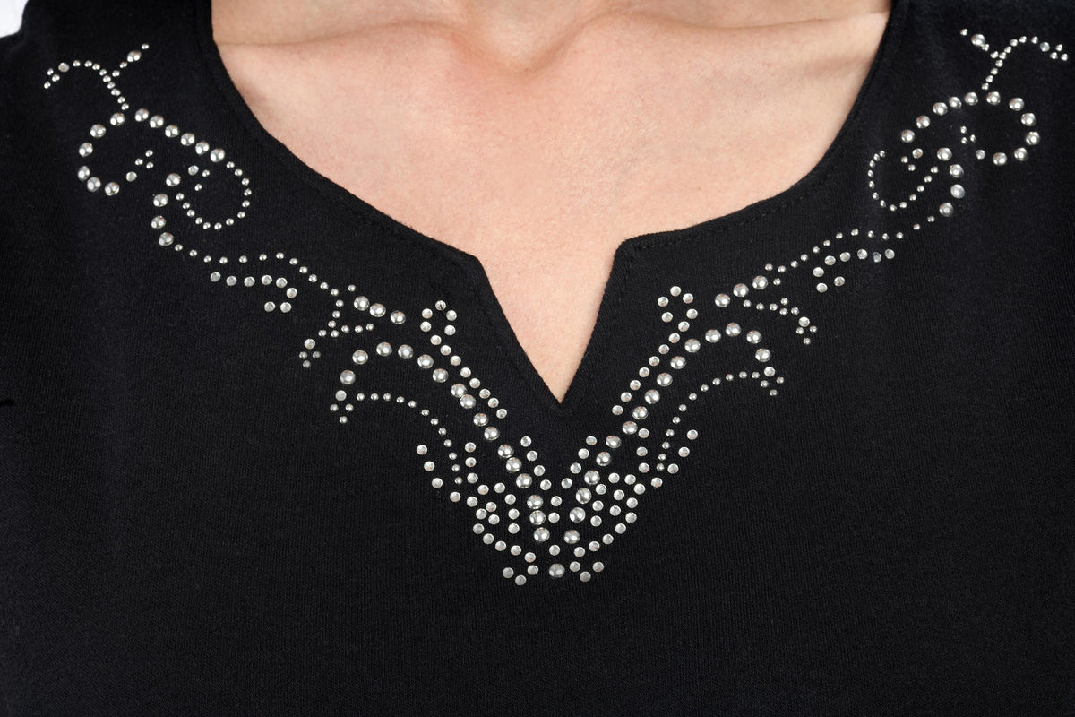 Women's Rhinestone Notch V-neck Knitted Tank Top