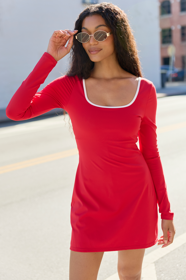 cherry red dress long sleeve Misha Collection Ira Long-Sleeve Mesh Maxi Dress In Cherry - 65% Off