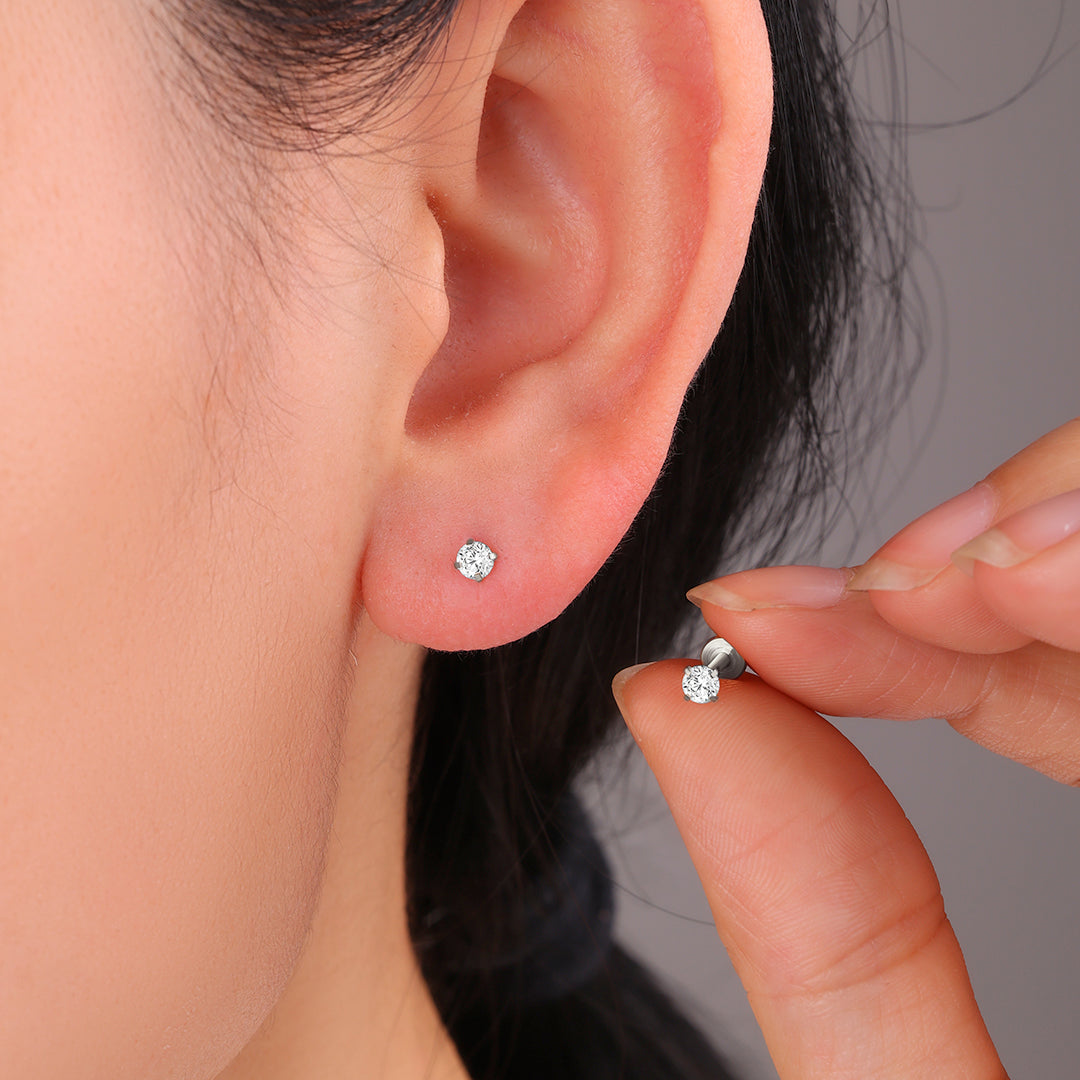 Mint & Lily Crystal Sleeper Flatback Studs | 18g