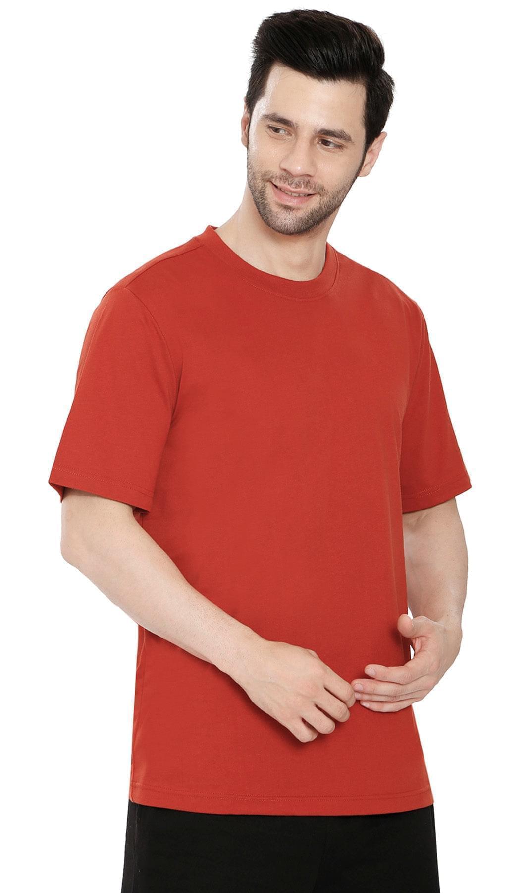 Men's Crew Neck Solid Color T-shirt in Short Sleeves and Relaxed