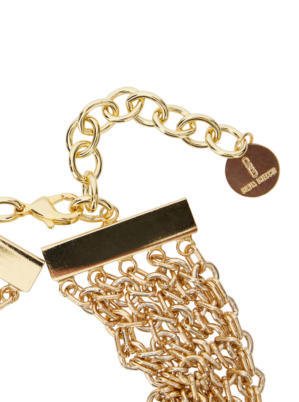 Gold-Colored Necklace With Chain Design
