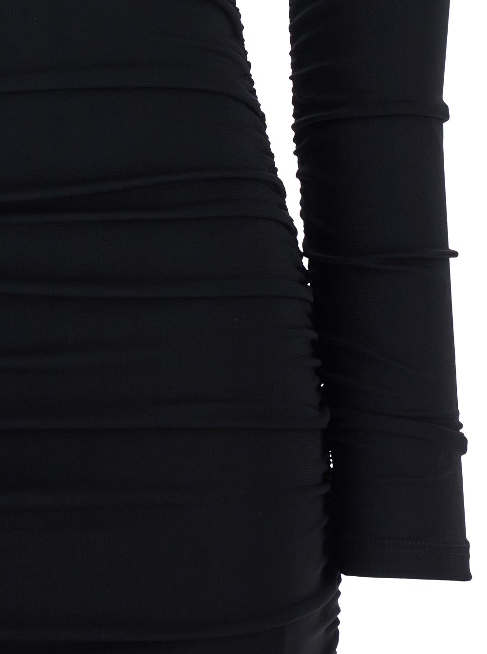 Off-Shoulder Dress With Ruffles — Black