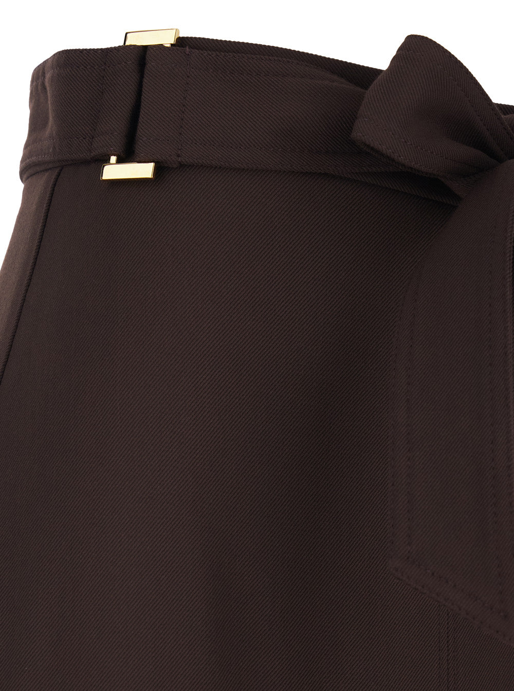 Dress With Bow Belt Brown Viscose