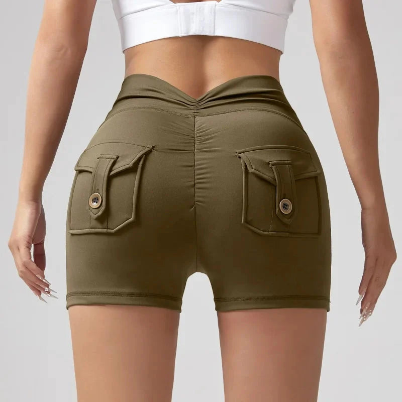 đ Wrinkled High-Waist Pocket Leggings for Women