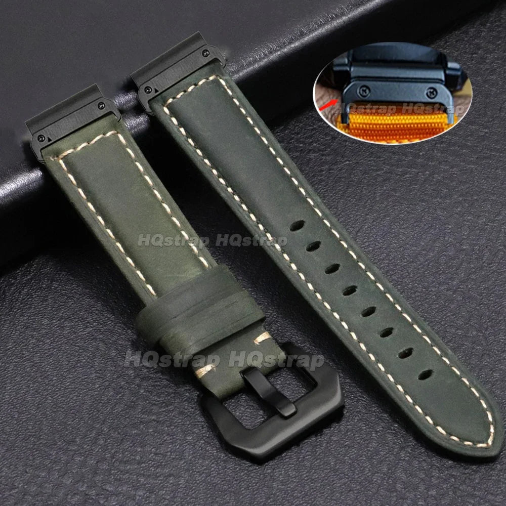 Garmin Vintage Leather Strap - Classic and Comfortable Band