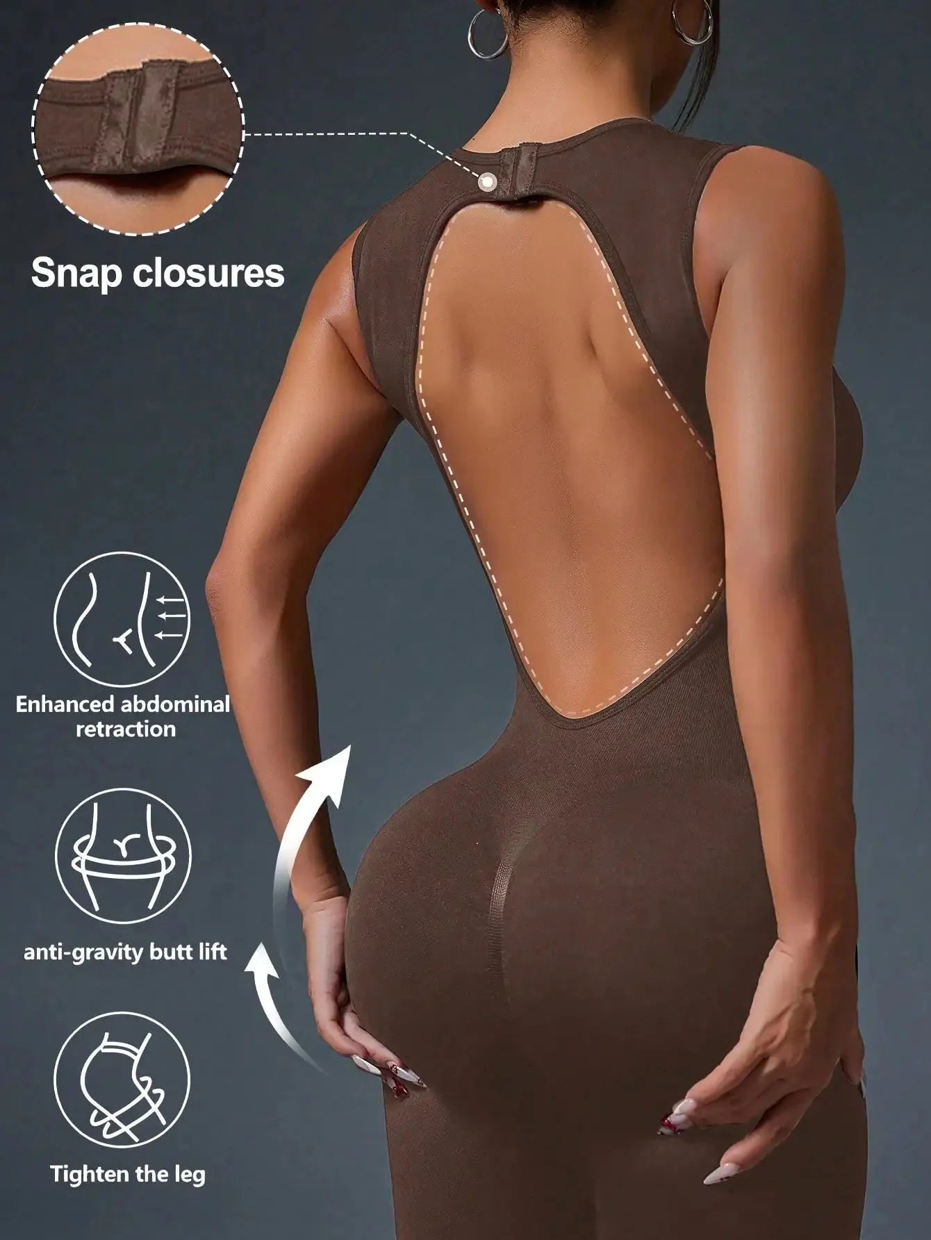 đ§ââď¸ Seamless Sleeveless Yoga Jumpsuit with Zipper Closure