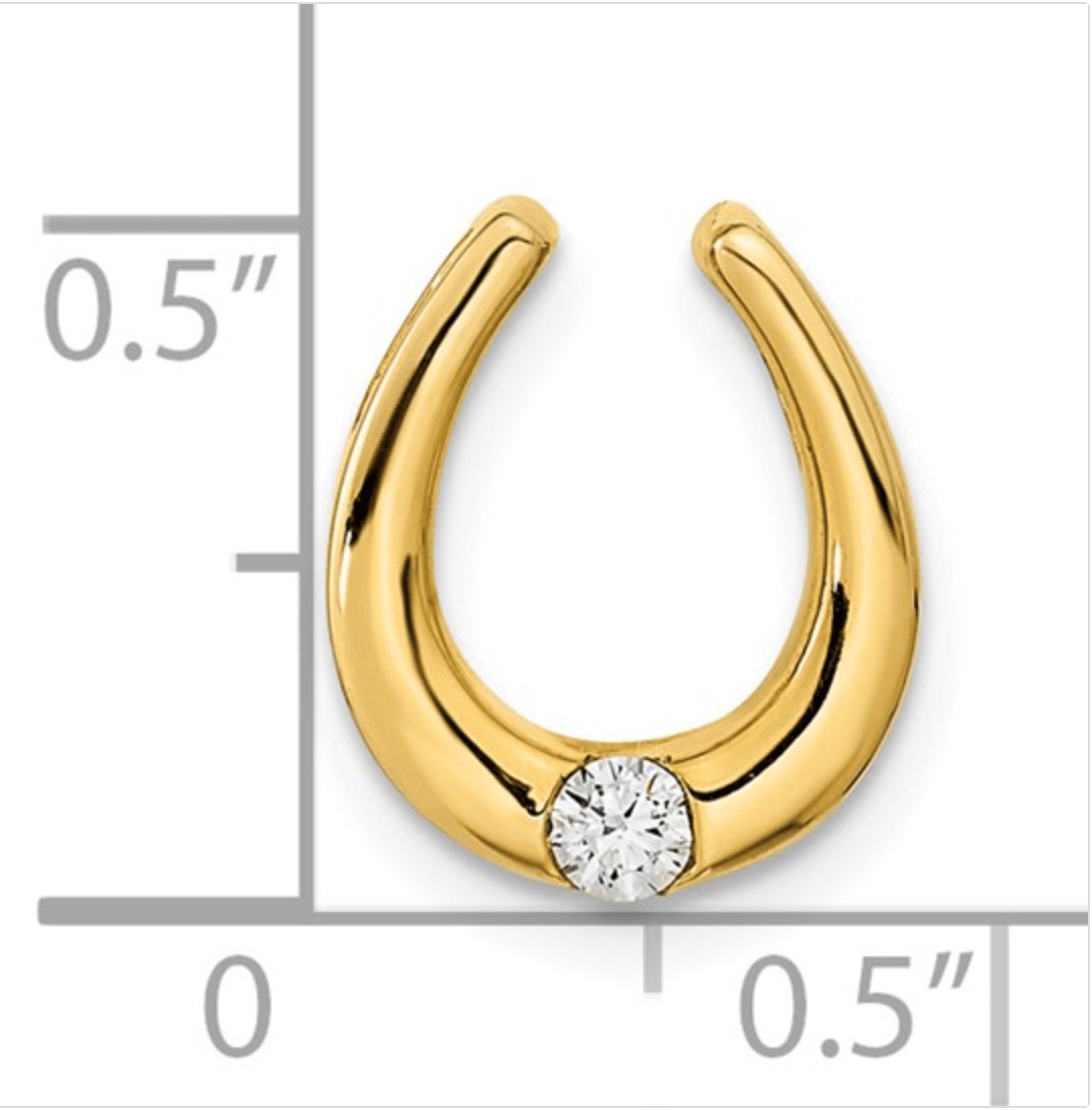14K Gold Lab Diamond Horseshoe Pendant