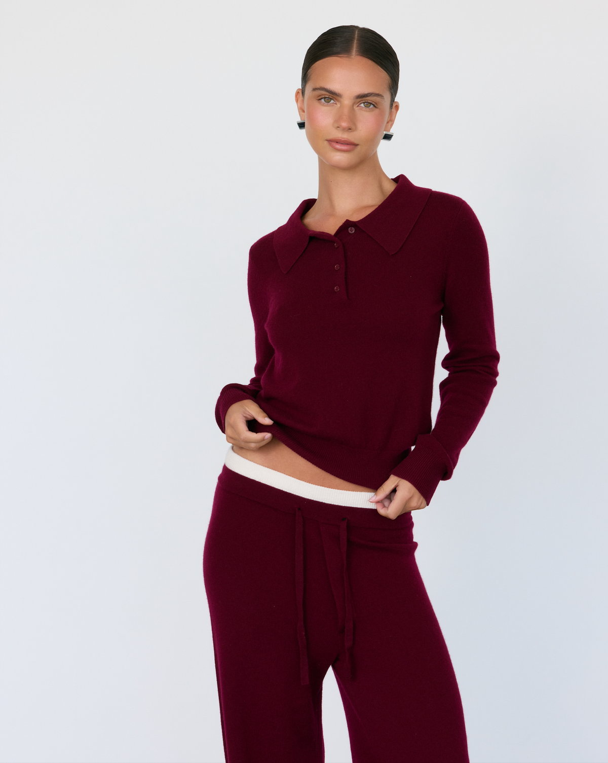 Tove Cashmere Polo - Merlot