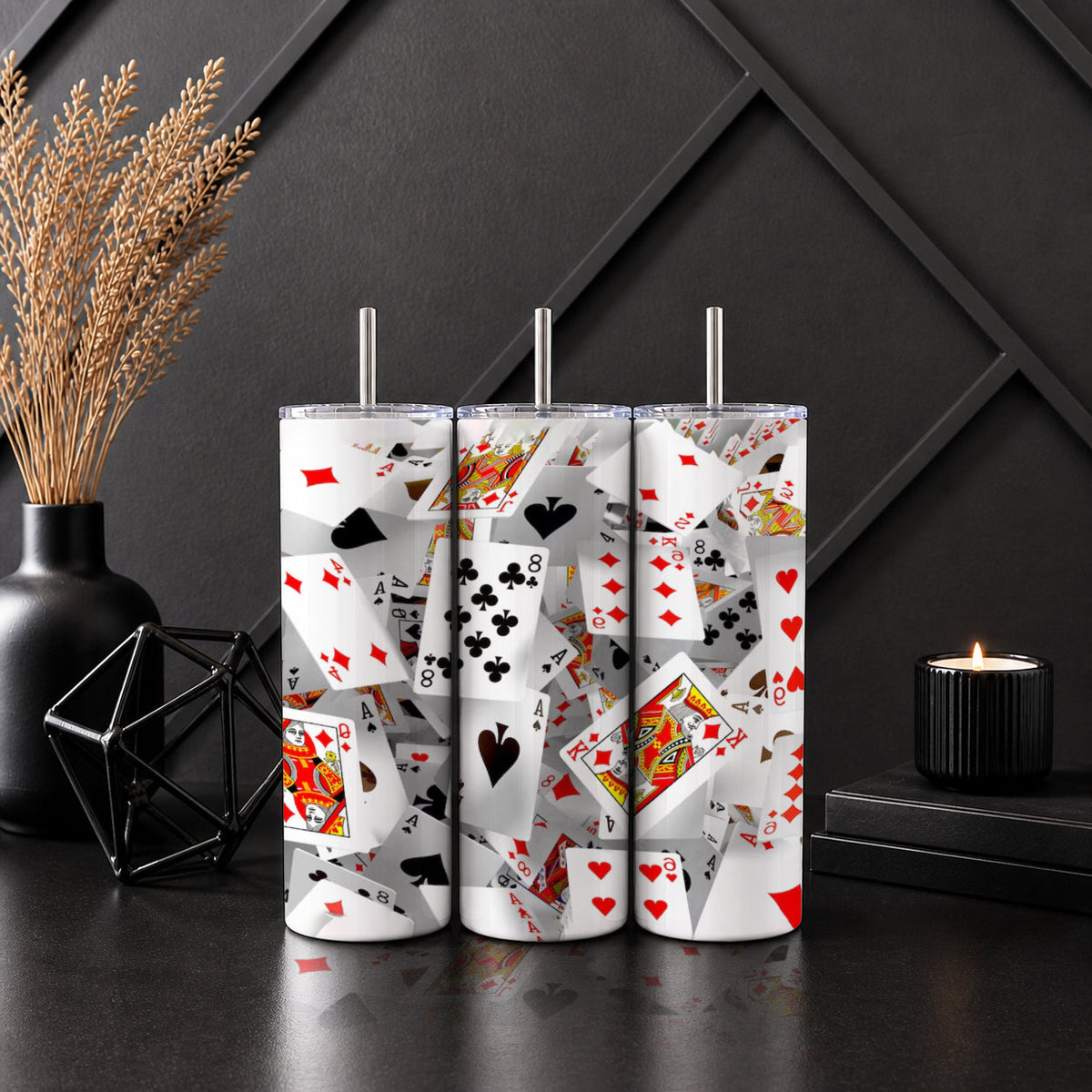 Playing Card Stainless‑Steel Tumbler — Sip Society USA