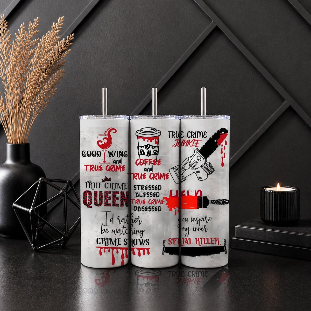 True Crime Obsession Stainless‑Steel Tumbler — Sip Society USA