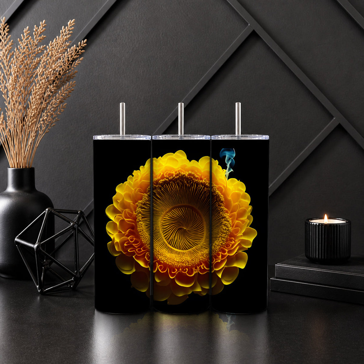 Colorful Sunflower Trio Stainless‑Steel Tumbler — Sip Society USA