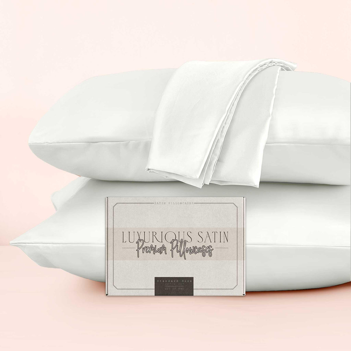 Elegant Comfort Set of 2 - Satin Pillowcases