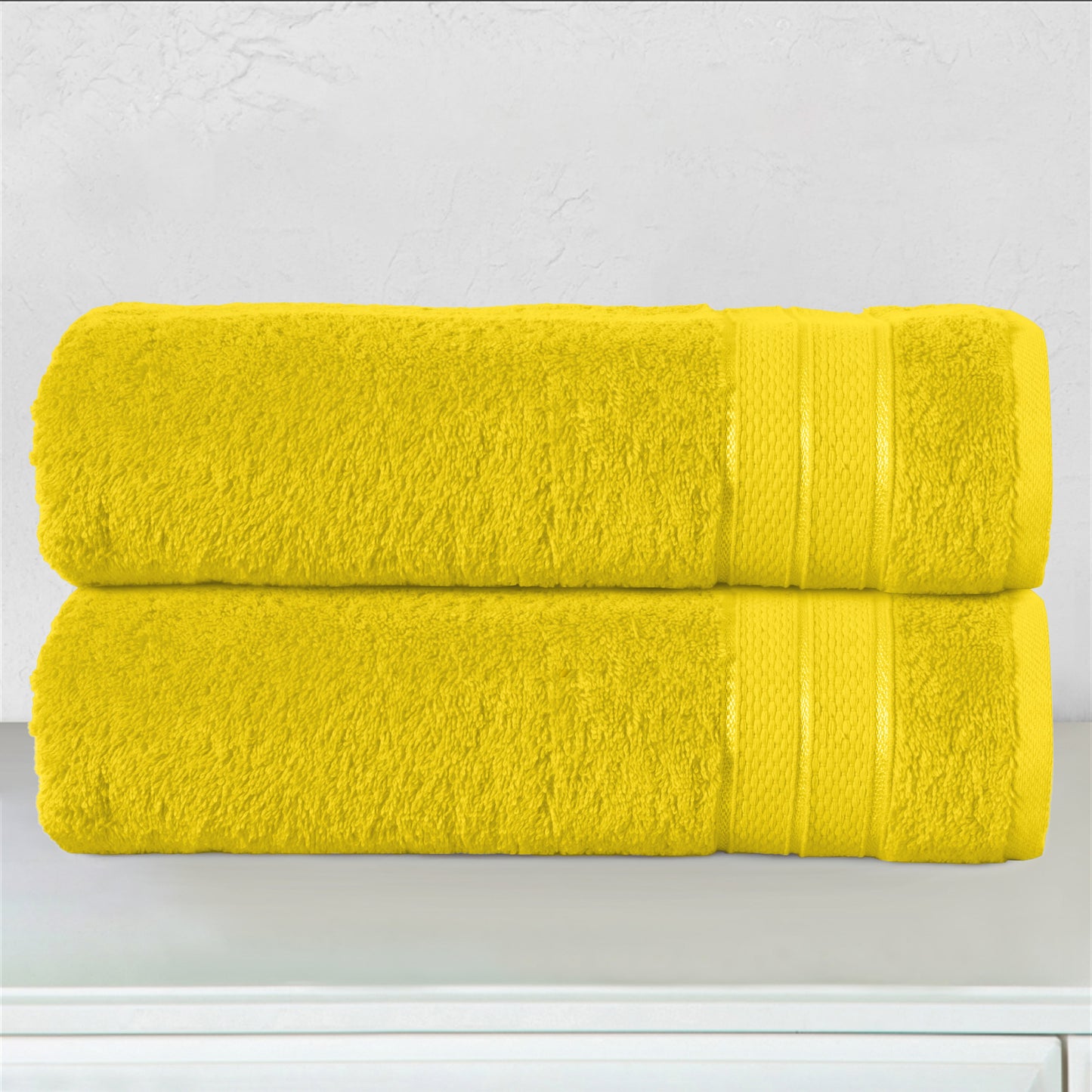 Elegant Comfort 2-Piece Turkish Cotton Three Line Popcorn Bath Towel Set, 27 x 54 inch