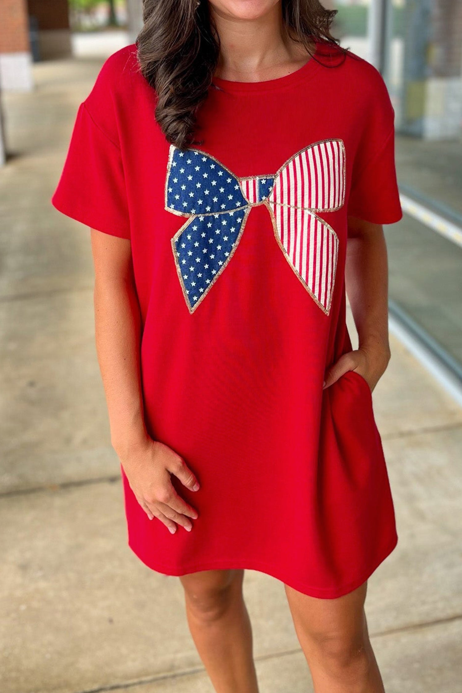 red sequin t shirt dress Texas Tech Stewart Simmons The Sequin Repeat T-shirt Dress In red, Size: S, Sold by Red Raider Outfitters