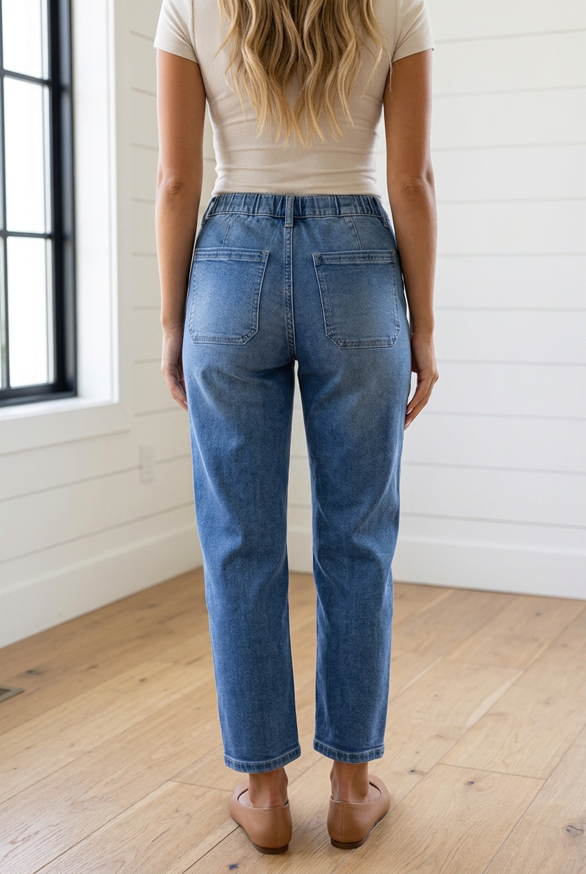 Threaded Pear Mylah Length Casual Jeans