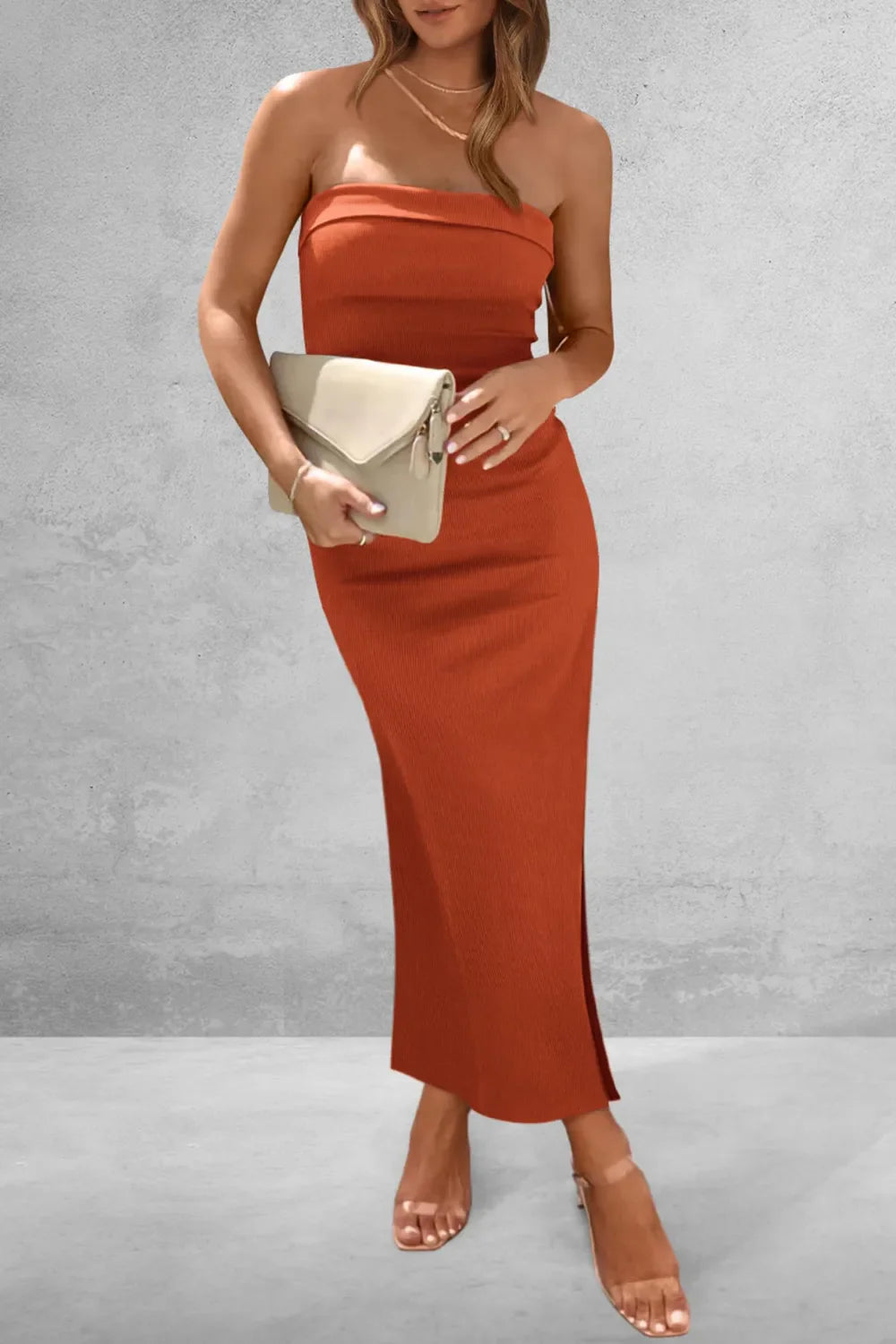 tube midi dress Slit Tube Midi Dress – Zulily