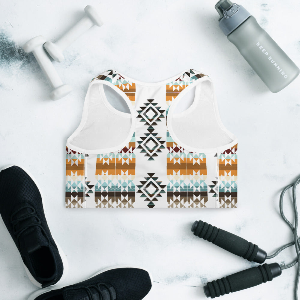 Aztec Blanket Print Sports Bra