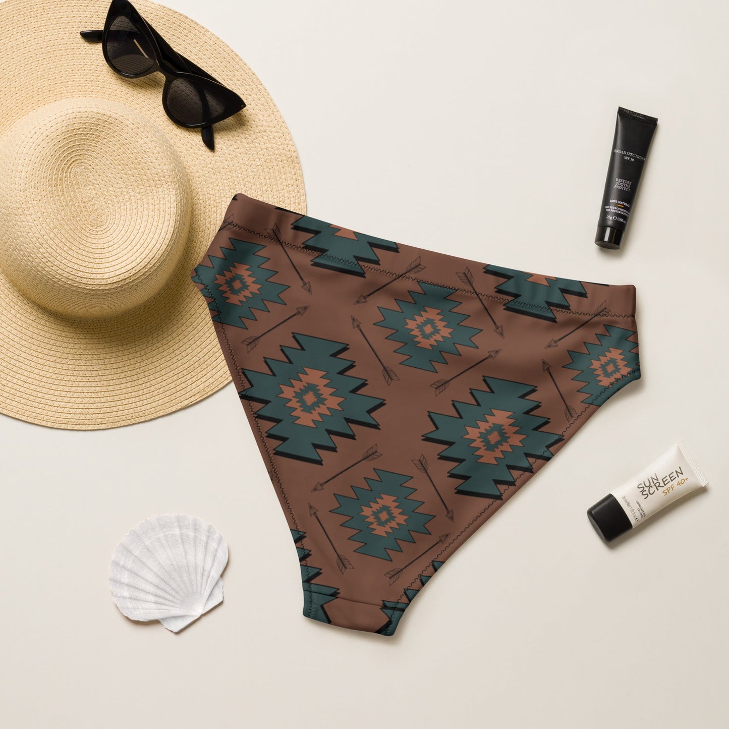 Yeehaw Teal Aztec Bikini Bottom