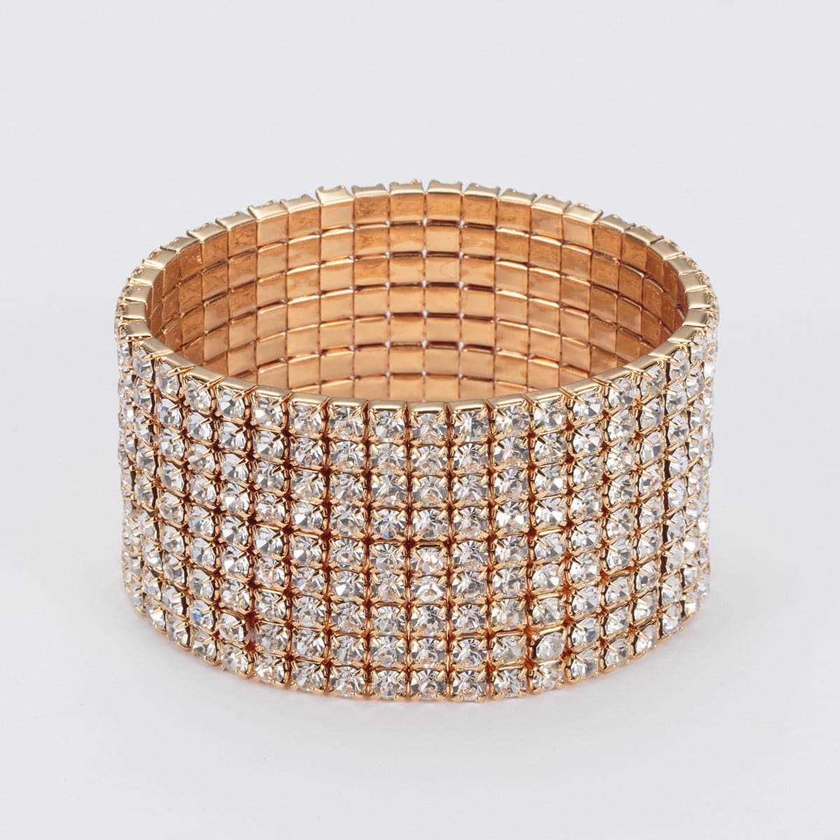 Cubic Zirconia & Goldtone Stretch Bracelet