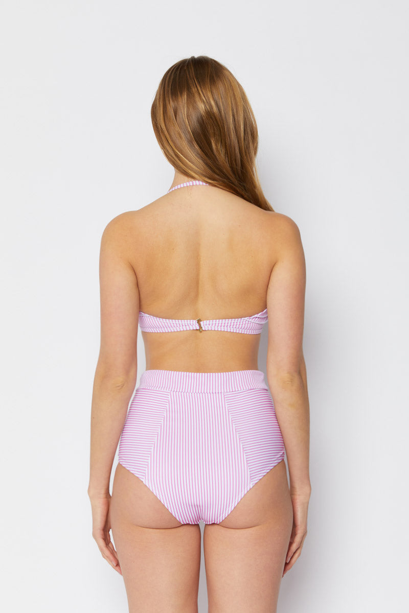 Marina West B2103 Bikini Set (Thin Stripe Pink)
