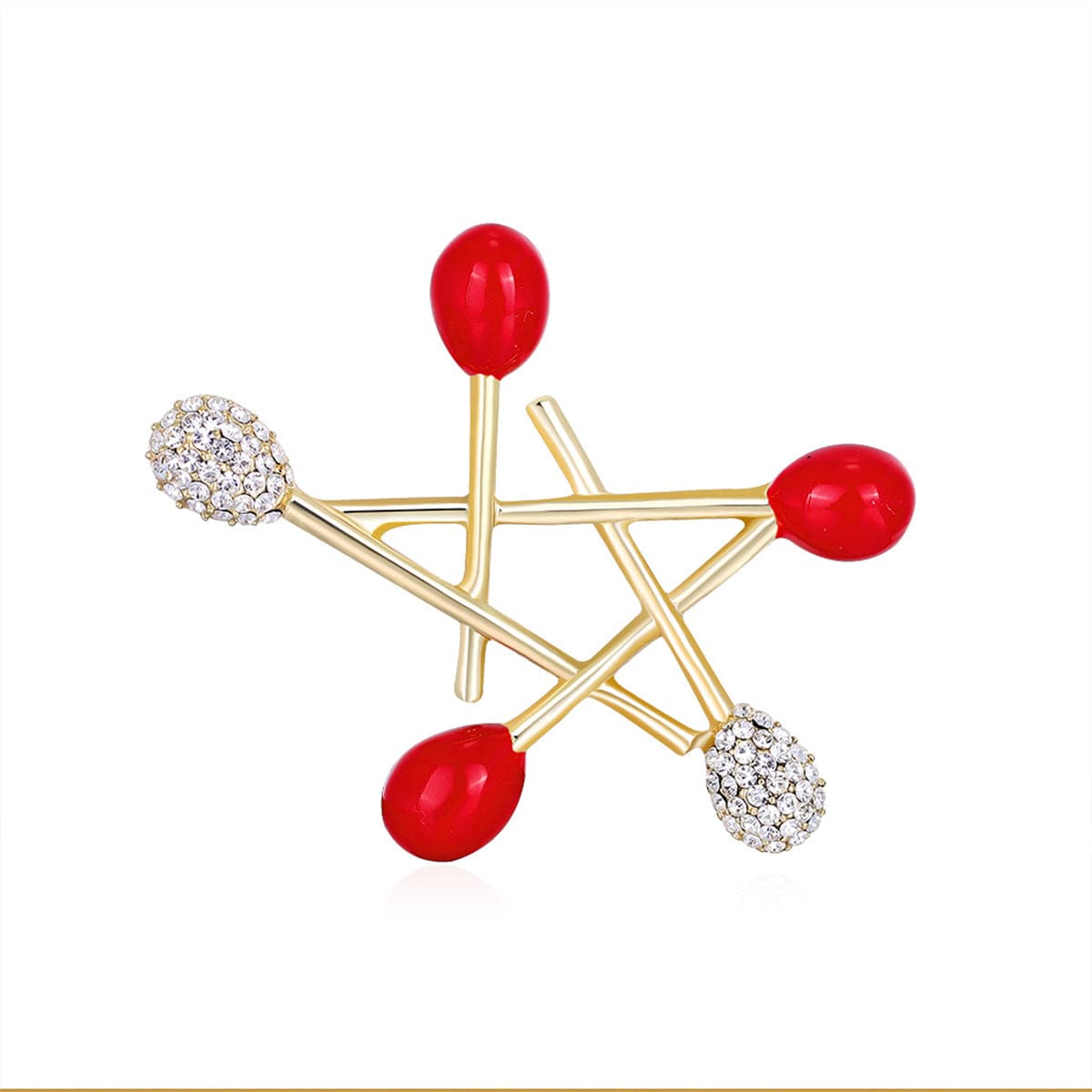 Cubic Zirconia & Goldtone Star Brooch