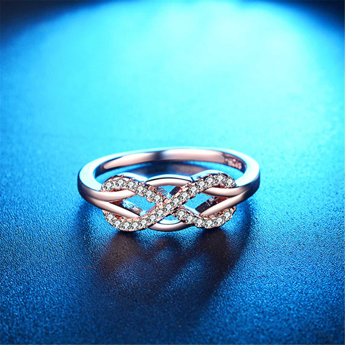 Cubic Zirconia & Silvertone Infinity Ring-6