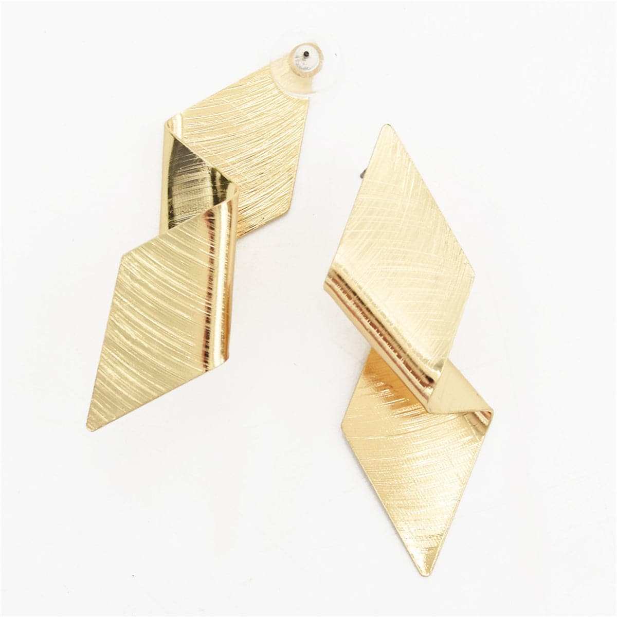 Goldtone Twisted Sequin Stud Earrings