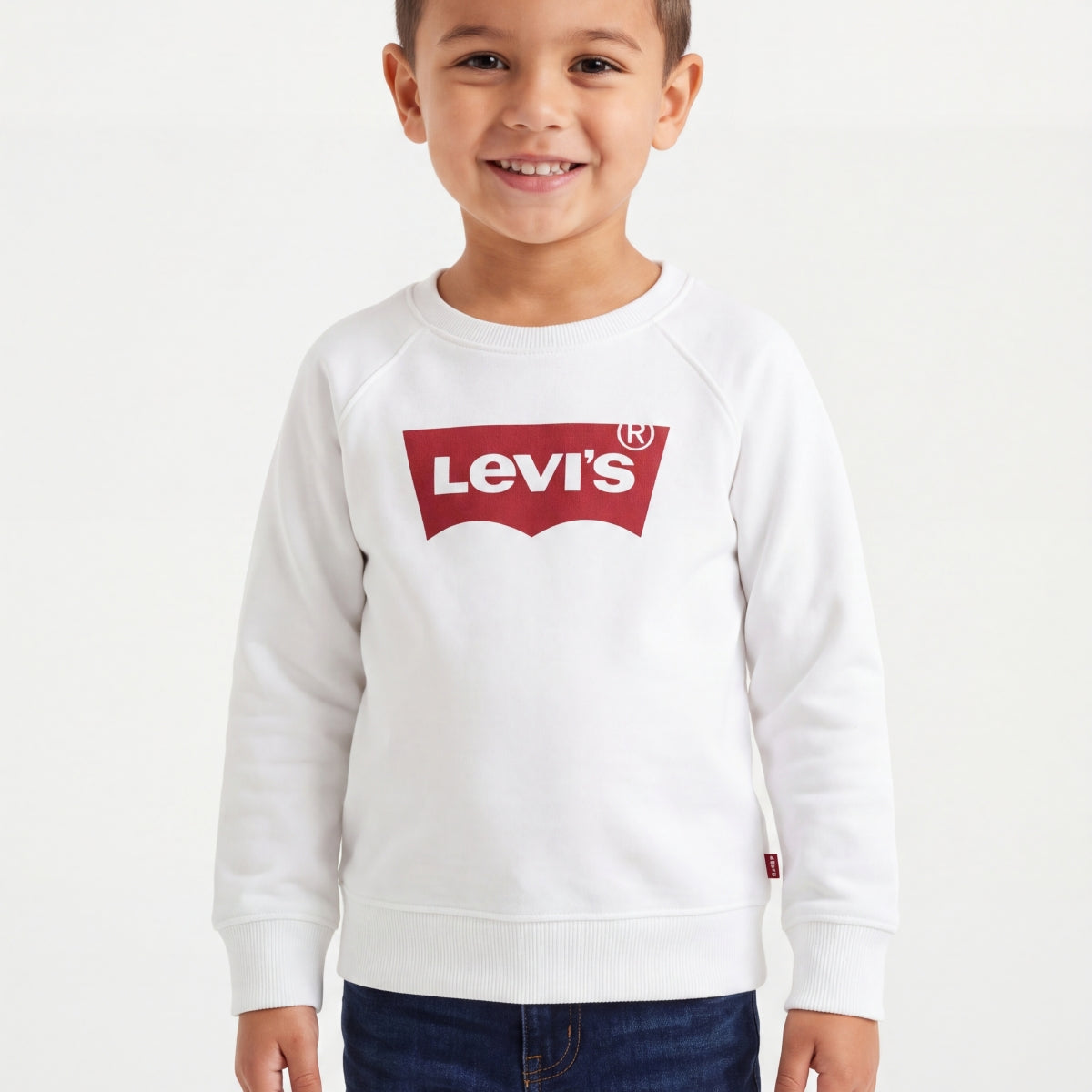Levi's Toddler Boys' Logo Crewneck Sweatshirt - White