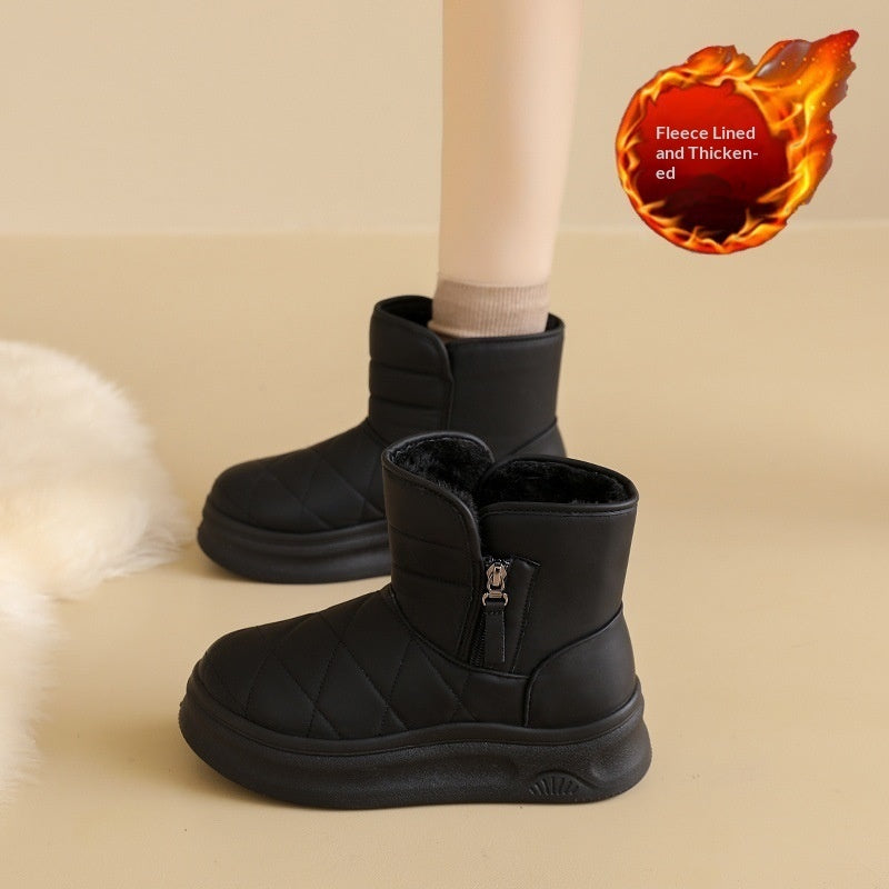 Women’s Casual Warm Fleece-Lined Snow Boots – Winter Anti-Slip Ankle Boots