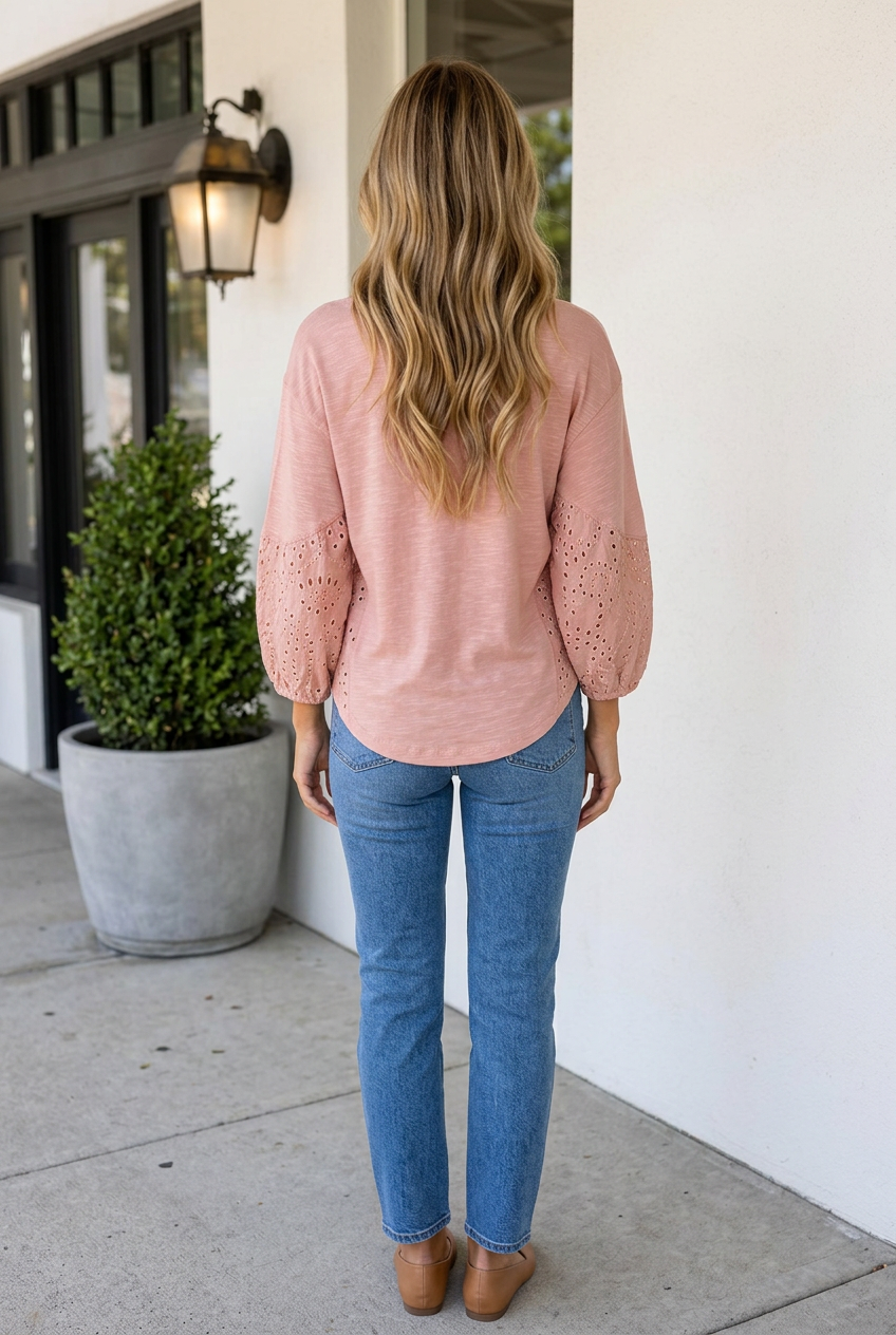 Threaded Pear Brooklynn Batwing Sleeve Blouse
