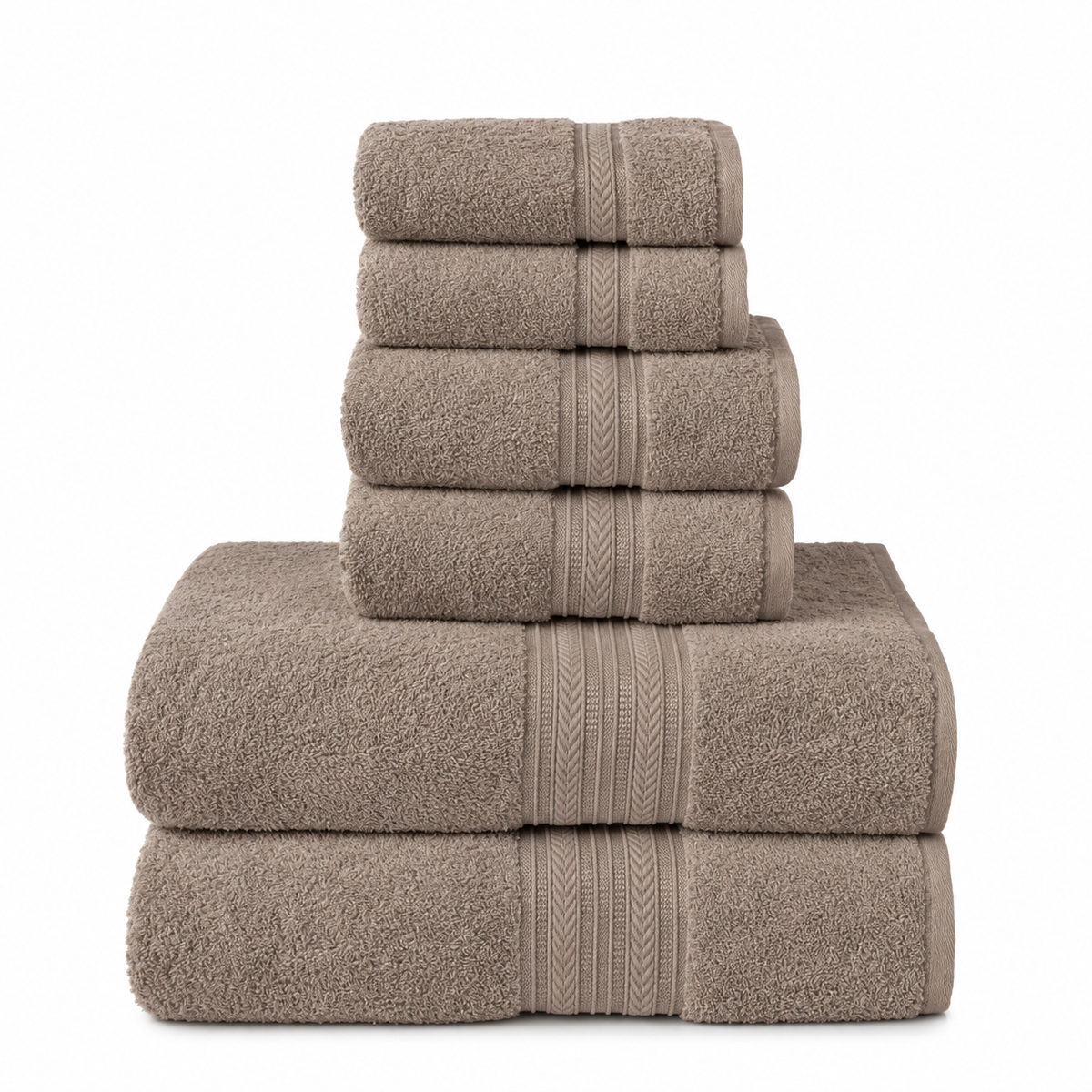 Luxury Home 100% Cotton 6-Piece Towel Set