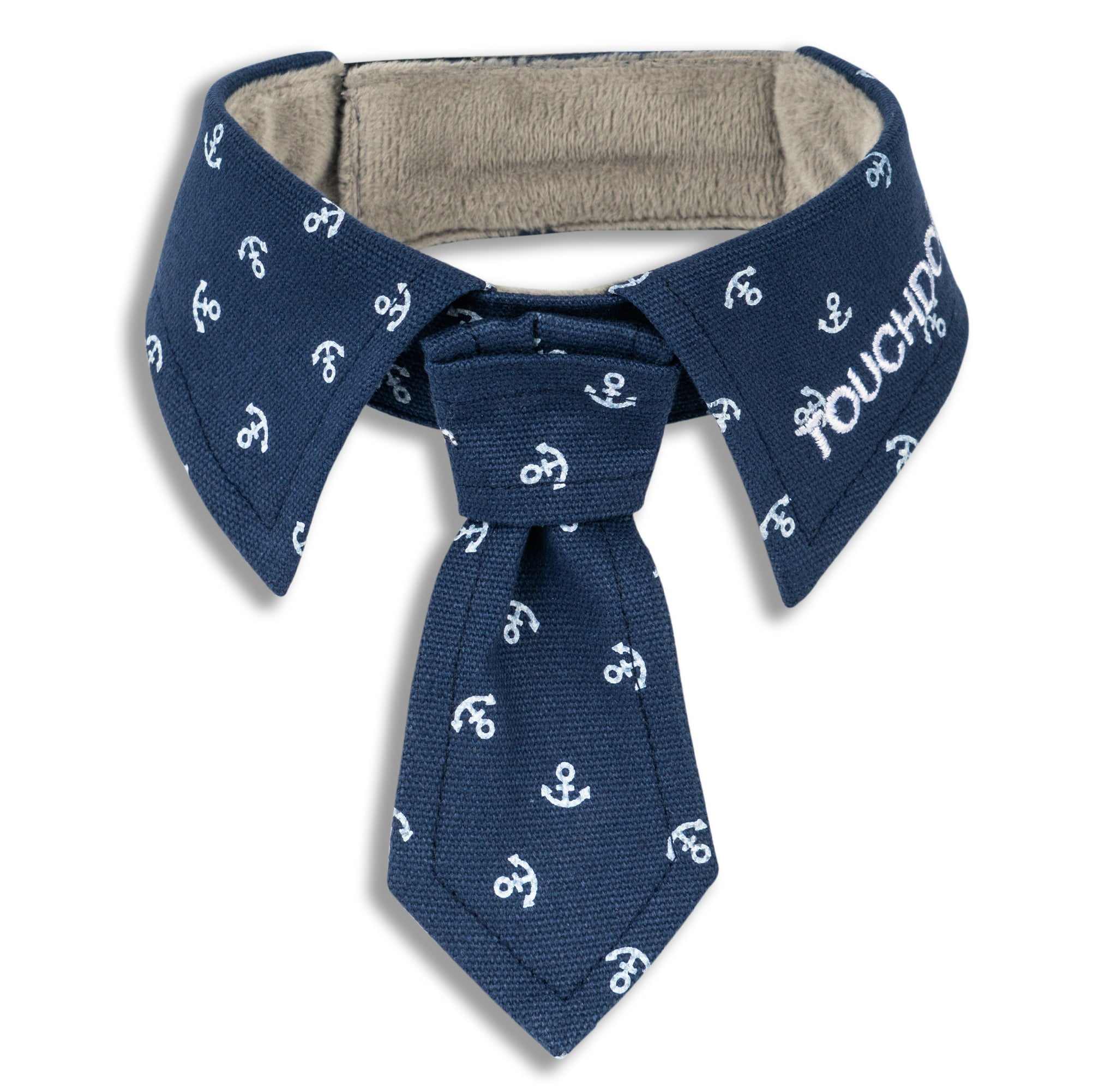 Pet Life Touchdog Navy Pattern Easy-Adjustable Velcro Designer Accessory Fashion Dog Necktie