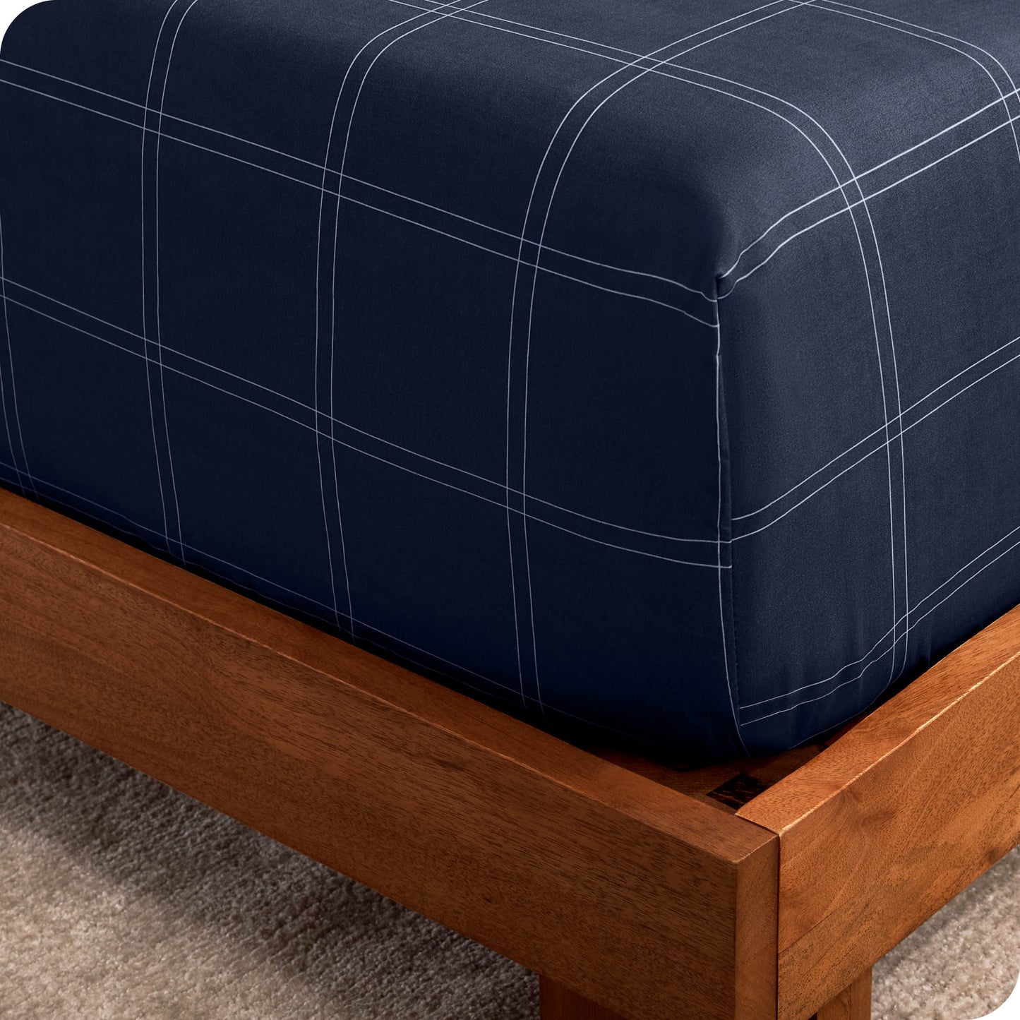 Modern Plaid - Midnight Blue/White-