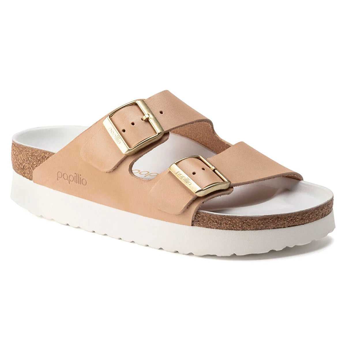 Birkenstock Women's Arizona Platform Leather Nude Sandals