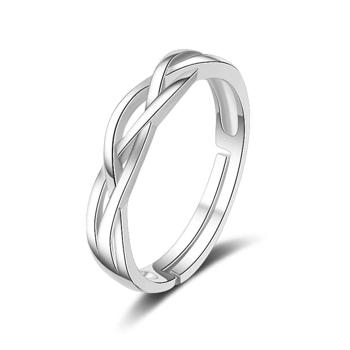 Two-piece Crystal & Cubic Zirconia Adjustable Band Ring Set