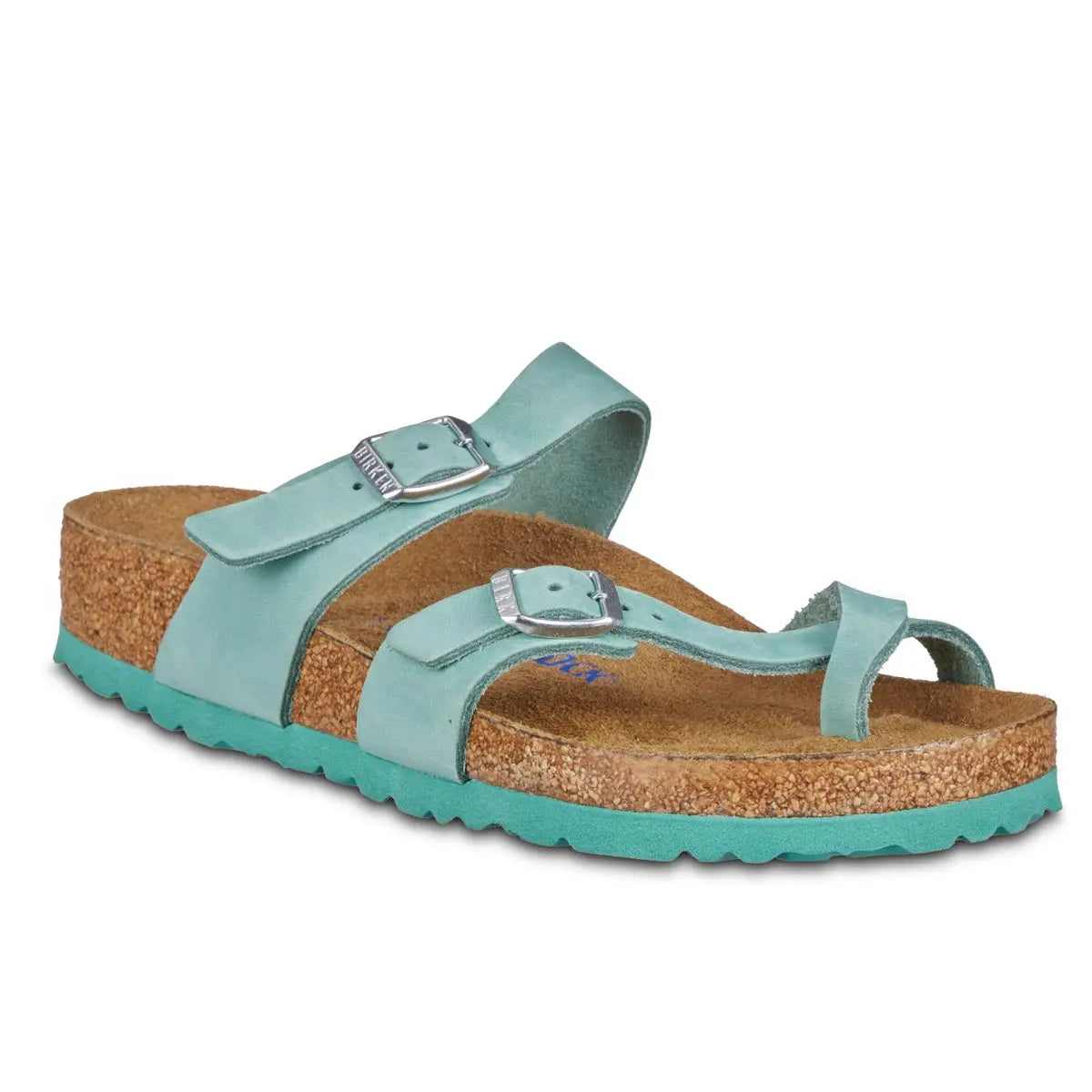 Birkenstock Women's Mayari Soft Footbed Nubuck Leather Beryl Sandals