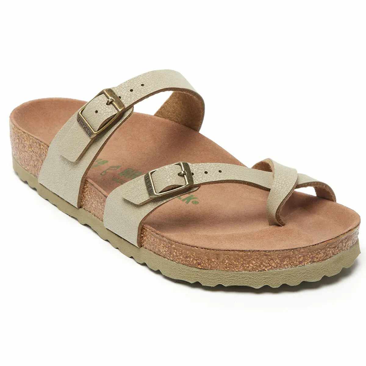Birkenstock Women's Mayari Vegan Birkibuc Faded Khaki Sandals