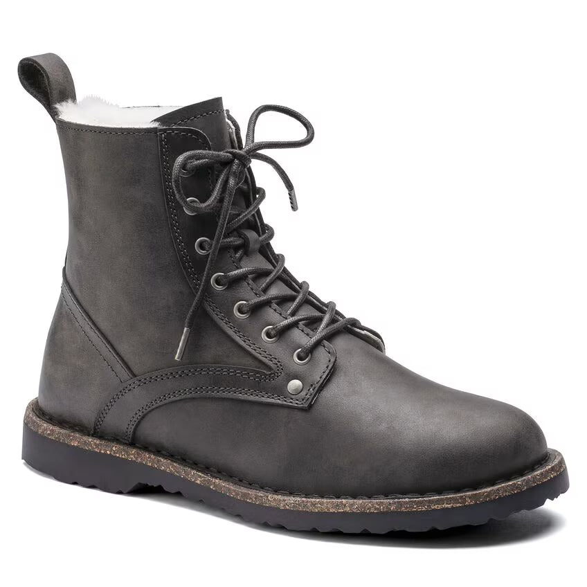 Birkenstock Bryson Shearling Oiled Nubuck Leather Graphite – Zulily