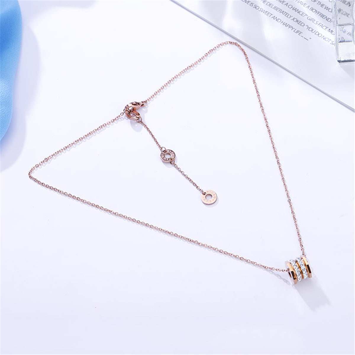 Cubic Zirconia & Rose Goldtone Pavé Coil Pendant Necklace