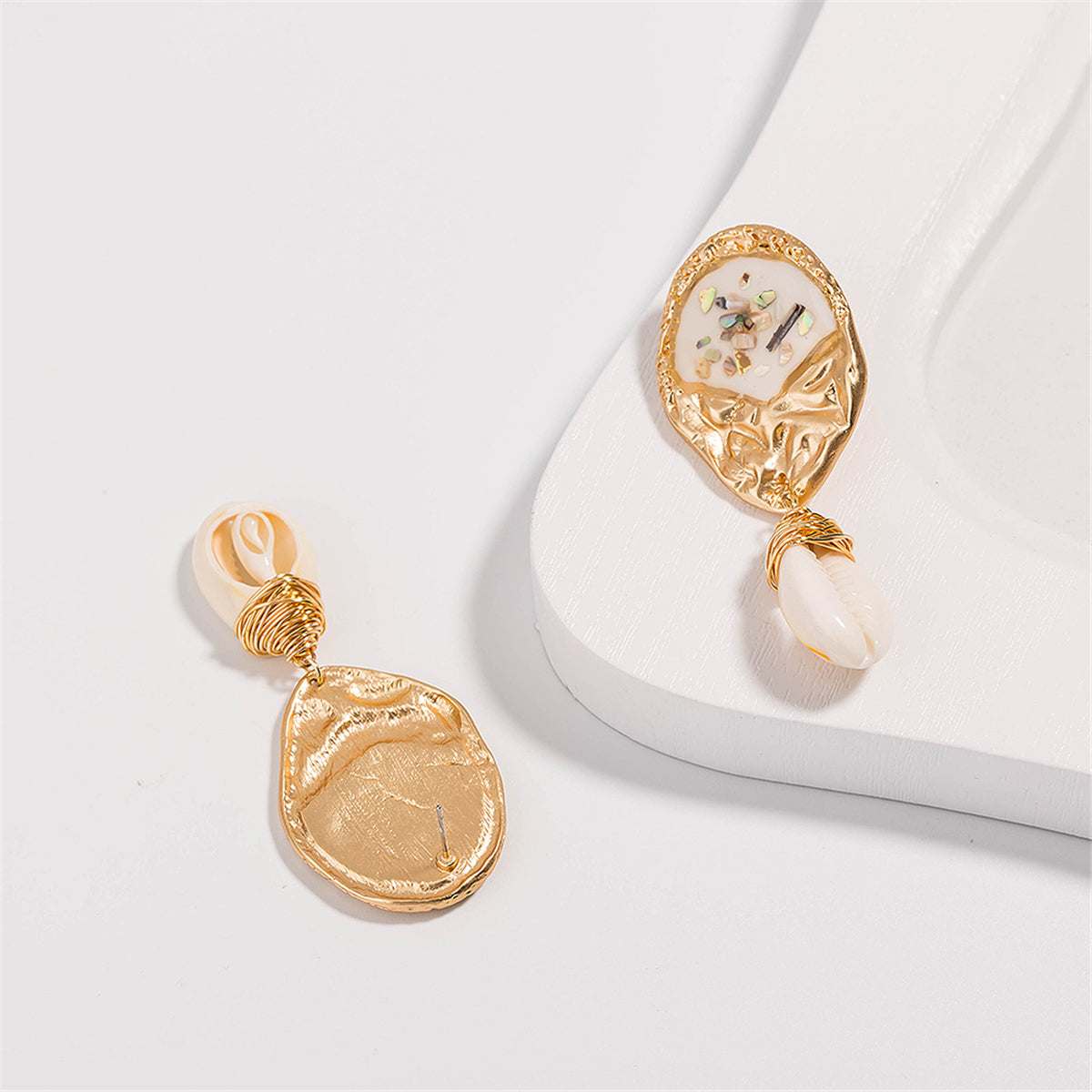 Shell & Goldtone Pukka Shell Drop Earrings