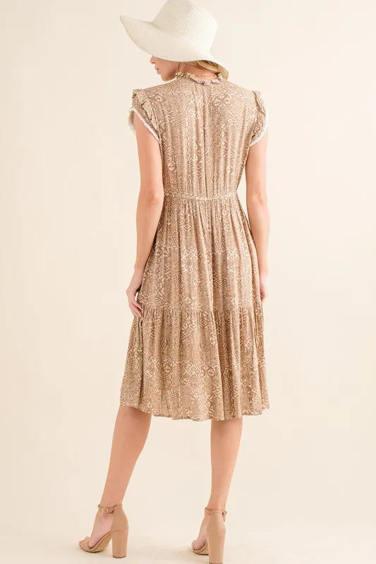 And The Why Boho Printed Tiered Maxi Dress