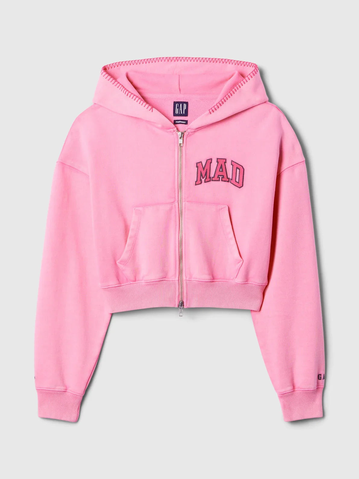 Gap - MadHappy - Full Zip Cropped Mad Hoodie - Pink – Zulily