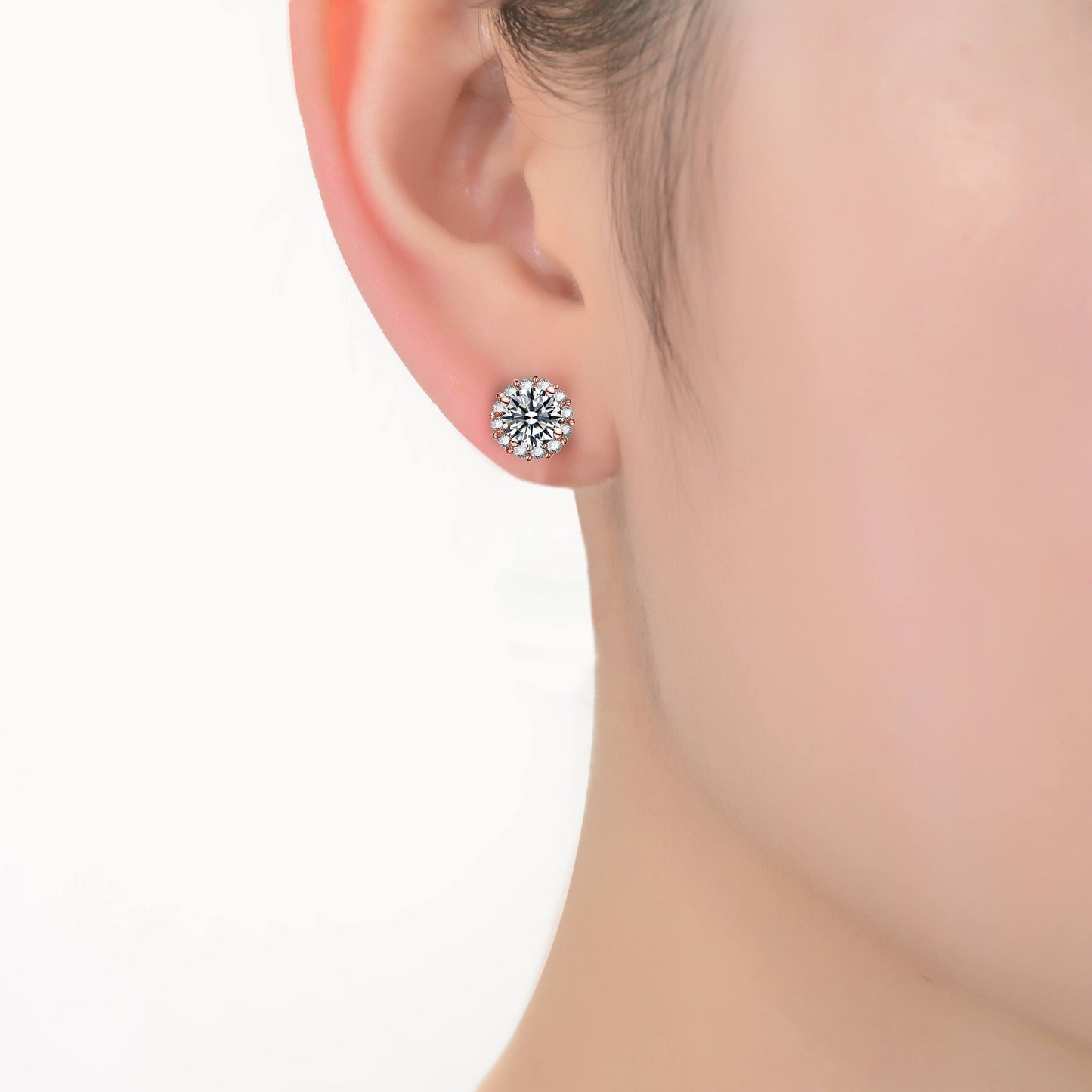 Very Stylish Round Pave Stud Earrings