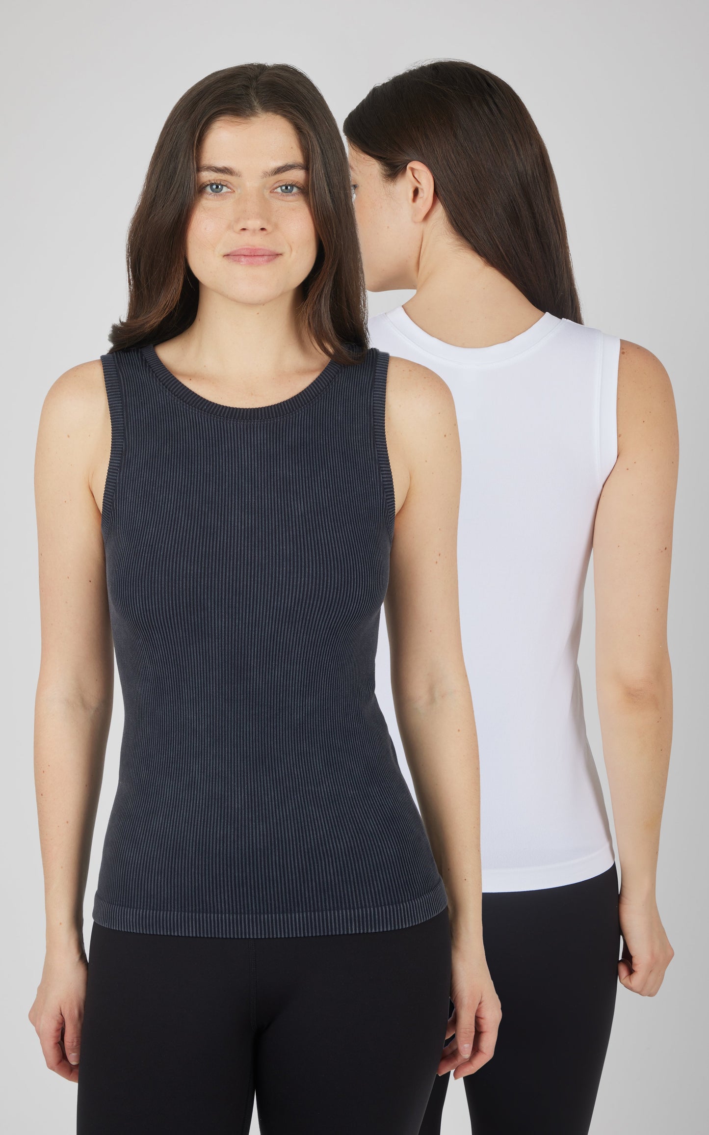 2 PK Stonewash Ribbed Seamless Tank