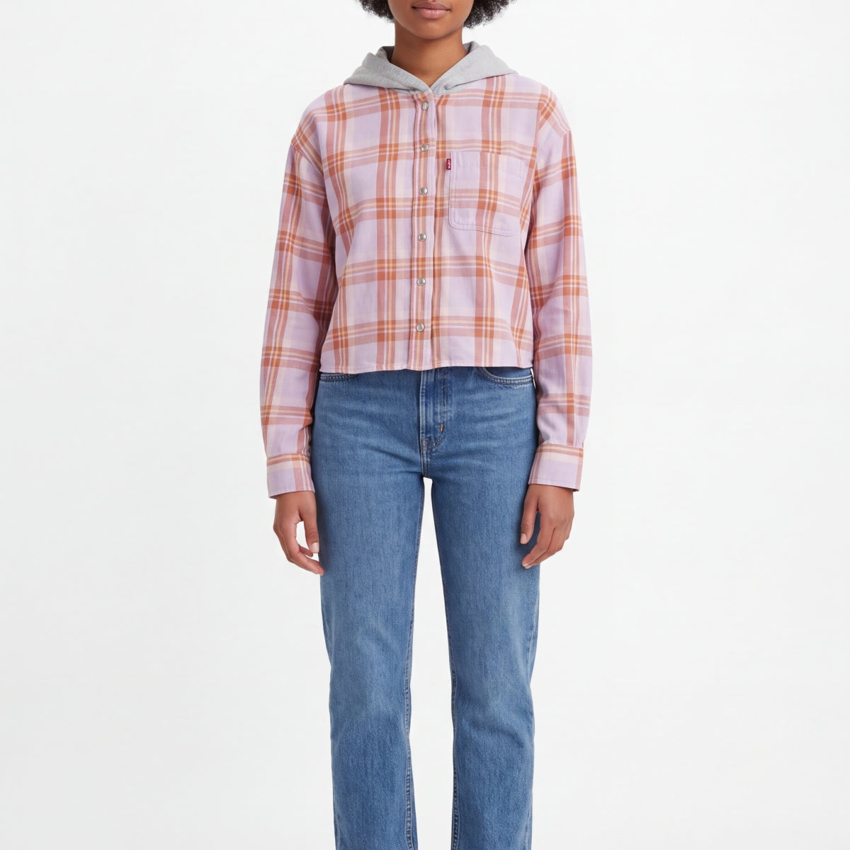 Lavender/Orange Plaid-