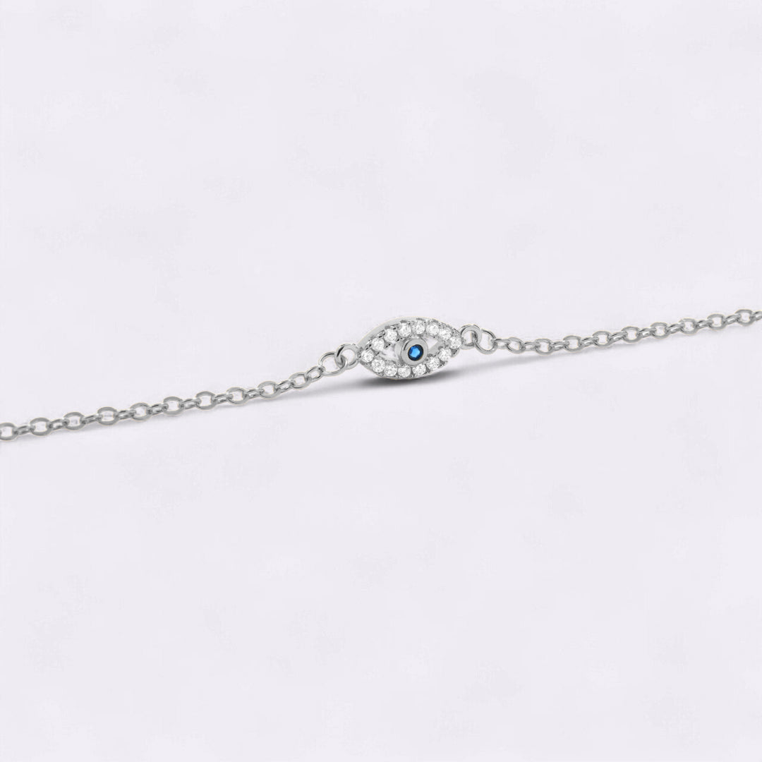 Mint & Lily Dainty Evil Eye Charm Bracelet