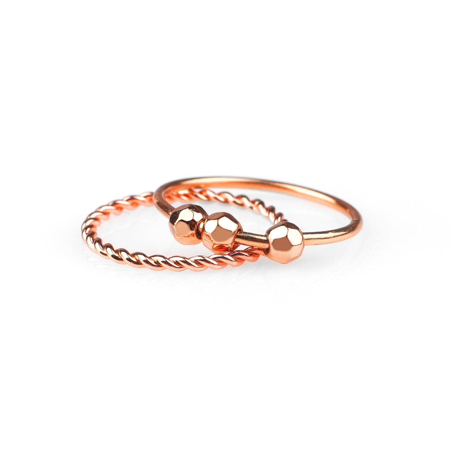 Mint & Lily Dainty Stackable Beaded Fidget Ring Set